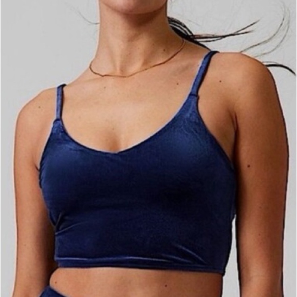 Athleta Midnight Blue Velvet Bralette